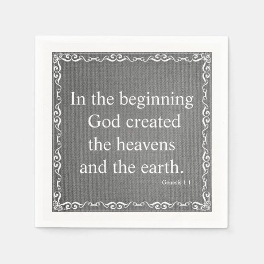 Zitat der Alten Testament-Bibel - Genesis 1:1 Serviette (Vorderseite)