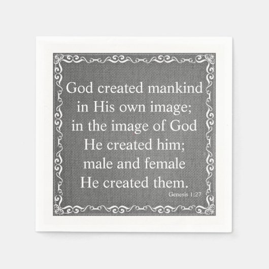 Zitat der Alten Testament-Bibelschrift - Genesis 1 Serviette (Vorderseite)