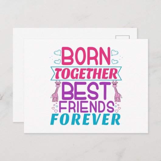 Zitat der besten Freunde von zwei Mädchen Postkarte (Vorne/Hinten)