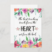 Zitat der besten Lehrerin Dankeschön an die Gesche Dankeskarte (Vorne/Hinten)