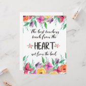 Zitat der besten Lehrerin Dankeschön an die Gesche Karte (Vorderseite/Rückseite Beispiel)