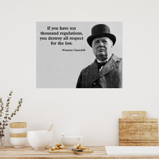 Zitat der Churchill-Verordnungen Poster (Küche)