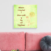 Zitat der Fee "Grüne Vintage Blume" Leinwanddruck (Insitu (Wohnzimmer))