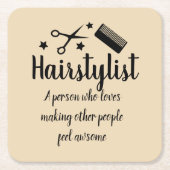 Zitat der Friseursalon Funny Friseur Stars Rechteckiger Pappuntersetzer (Vorderseite)