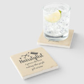 Zitat der Friseursalon Funny Friseur Stars Steinuntersetzer (Seitenansicht)