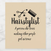 Zitat der Friseursalon Funny Friseur Stars Weinetikett (Einzelnes Label)