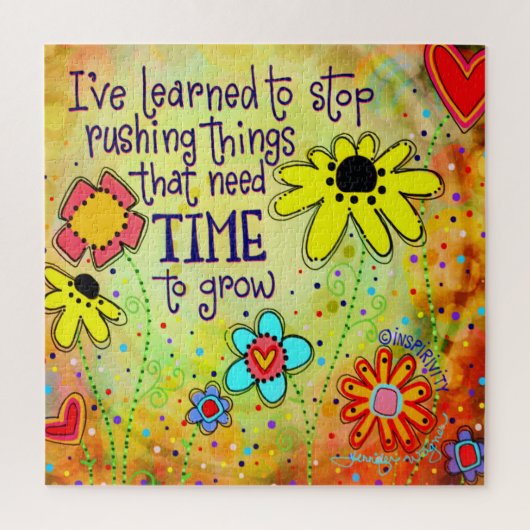 Zitat der gelben Blüte Inspirierend Inspirivity Ar Puzzle (Vertikal)