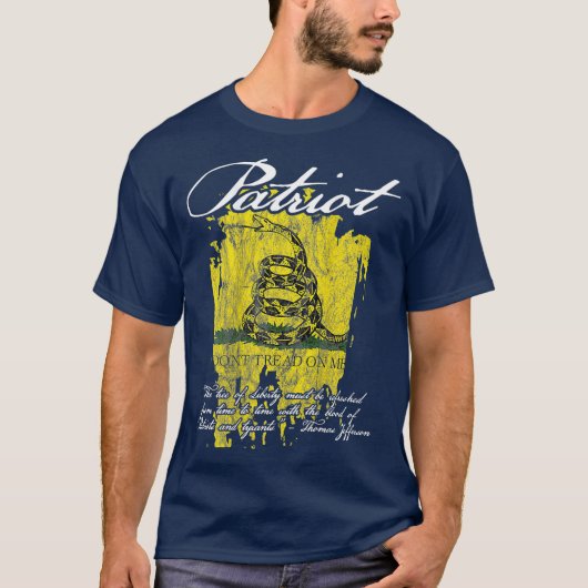 Zitat der Gründungsväter von Patriot Gadsden Flag T-Shirt (Vorderseite)