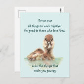 Zitat der Inspirationsbibel 8:28 Zusammenarbeit Postkarte (Vorne/Hinten)