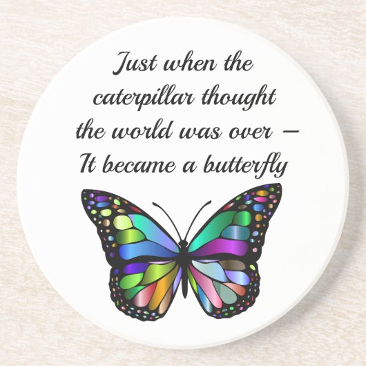 Zitat der inspirierenden Schmetterlinge Elegant Ho Getränkeuntersetzer (Vorne)