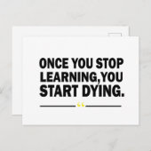 Zitat der motivierend Lehrerin Feiertagspostkarte (Vorne/Hinten)