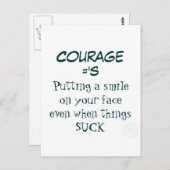 Zitat der Mut - Lächeln, wenn das Leben Sind zum K Postkarte (Vorne/Hinten)