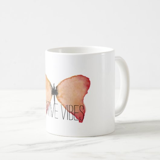 Zitat der Pfirsichschmetterlinge Kaffeetasse (VorderseiteRechts)