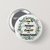 Zitat der Philippinen 4:13 Bibelverse Button (Vorne & Hinten)