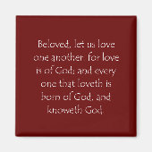 Zitat der Schrift 1 John 4 7 Magnet (Vorne)