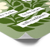 Zitat der Schrift Inspiration Grüne Blumenbibel Poster (Ecke)