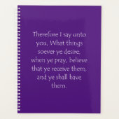 Zitat der Schrift Mark 11 24 Planer (Vorderseite)