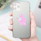 Zitat der Silhouette in Pastellrosa Aufkleber (Telefon)