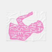 Zitat der Silhouette in Pastellrosa Fleecedecke (Vorderseite (Horizontal))