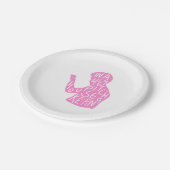 Zitat der Silhouette in Pastellrosa Pappteller (Schrägansicht)