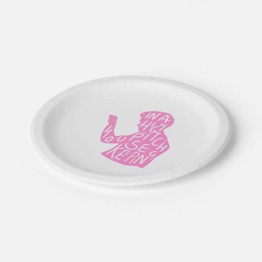 Zitat der Silhouette in Pastellrosa Pappteller (Schrägansicht)