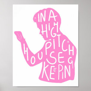 Zitat der Silhouette in Pastellrosa Poster