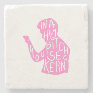 Zitat der Silhouette in Pastellrosa Steinuntersetzer