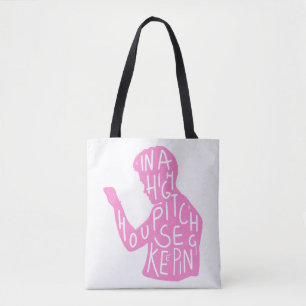 Zitat der Silhouette in Pastellrosa Tasche