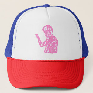 Zitat der Silhouette in Pastellrosa Truckerkappe