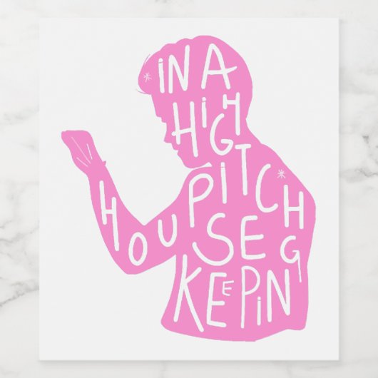 Zitat der Silhouette in Pastellrosa Weinetikett (Einzelnes Label)