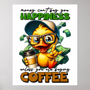 Zitat der Sonnendusche mit Brillen-Coffee-Caption Poster