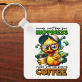 Zitat der Sonnendusche mit Brillen-Coffee-Caption Schlüsselanhänger (Vorderseite)
