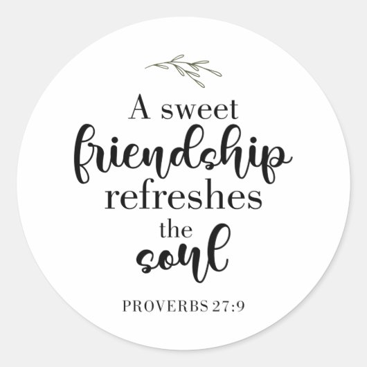 Zitat der "Sweet Friendship Bible Verse Hand Lette Runder Aufkleber (Vorderseite)