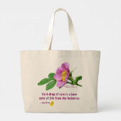 Zitat der Wildblume "Wilde Rose" Jumbo Stoffbeutel (Rückseite)