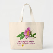 Zitat der Wildblume "Wilde Rose" Jumbo Stoffbeutel (Vorne)