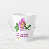 Zitat der Wildblume "Wilde Rose" Milchtasse (Linke Ecke)