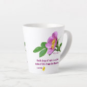 Zitat der Wildblume "Wilde Rose" Milchtasse (Rechte Ecke)