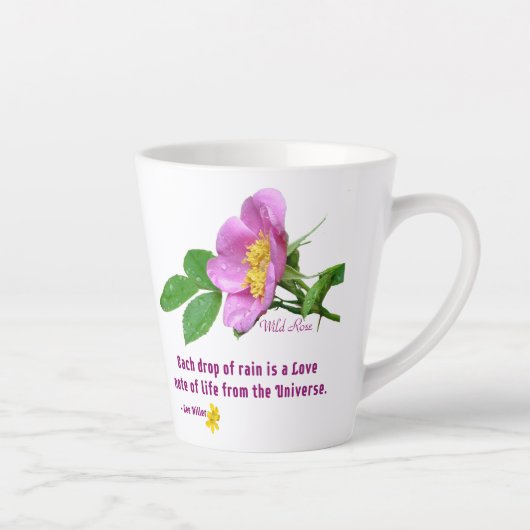 Zitat der Wildblume "Wilde Rose" Milchtasse (Rechts)