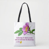 Zitat der Wildblume "Wilde Rose" Tasche (Vorderseite)