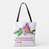 Zitat der Wildblume "Wilde Rose" Tasche (Rückseite)