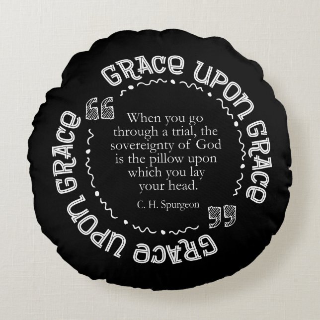 Zitat des Farbkundengerechtes Kissen-w/Spurgeon Rundes Kissen (Vorderseite)