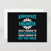 Zitat des "Funny Aerospace Engineer" Postkarte (Vorne/Hinten)