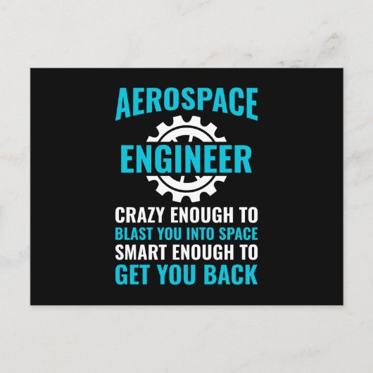 Zitat des "Funny Aerospace Engineer" Postkarte (Vorderseite)