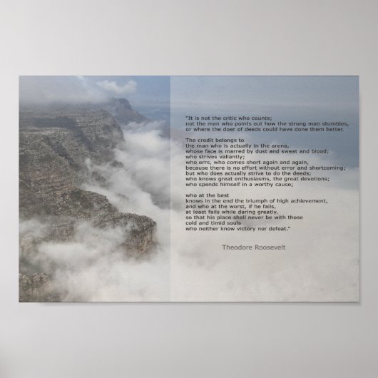 Zitat des inspirierenden Mannes in der Arena Roose Poster (Vorne)