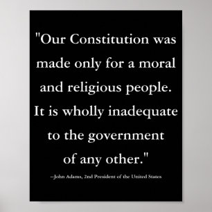 Zitat des Präsidenten John Adams zur Verfassung T Poster