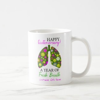 Zitat des Rauchens zum Jahrestag mit Lungen der Fl Kaffeetasse