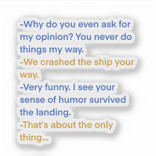 Zitat eines anderen Clones Aufkleber (Vorderseite)