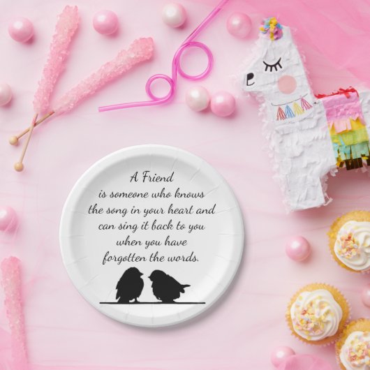 Zitat eines Freundes - Song im Herzen und in den V Pappteller (Party)