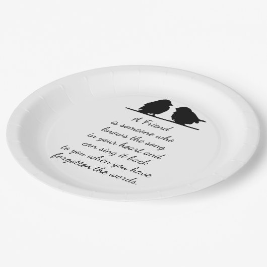 Zitat eines Freundes - Song im Herzen und in den V Pappteller (Schrägansicht)