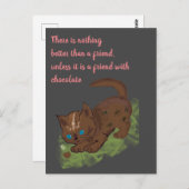 Zitat eines Freundes von Schokolade Postkarte (Vorne/Hinten)